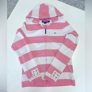 Vineyard vines pink nautical zip up